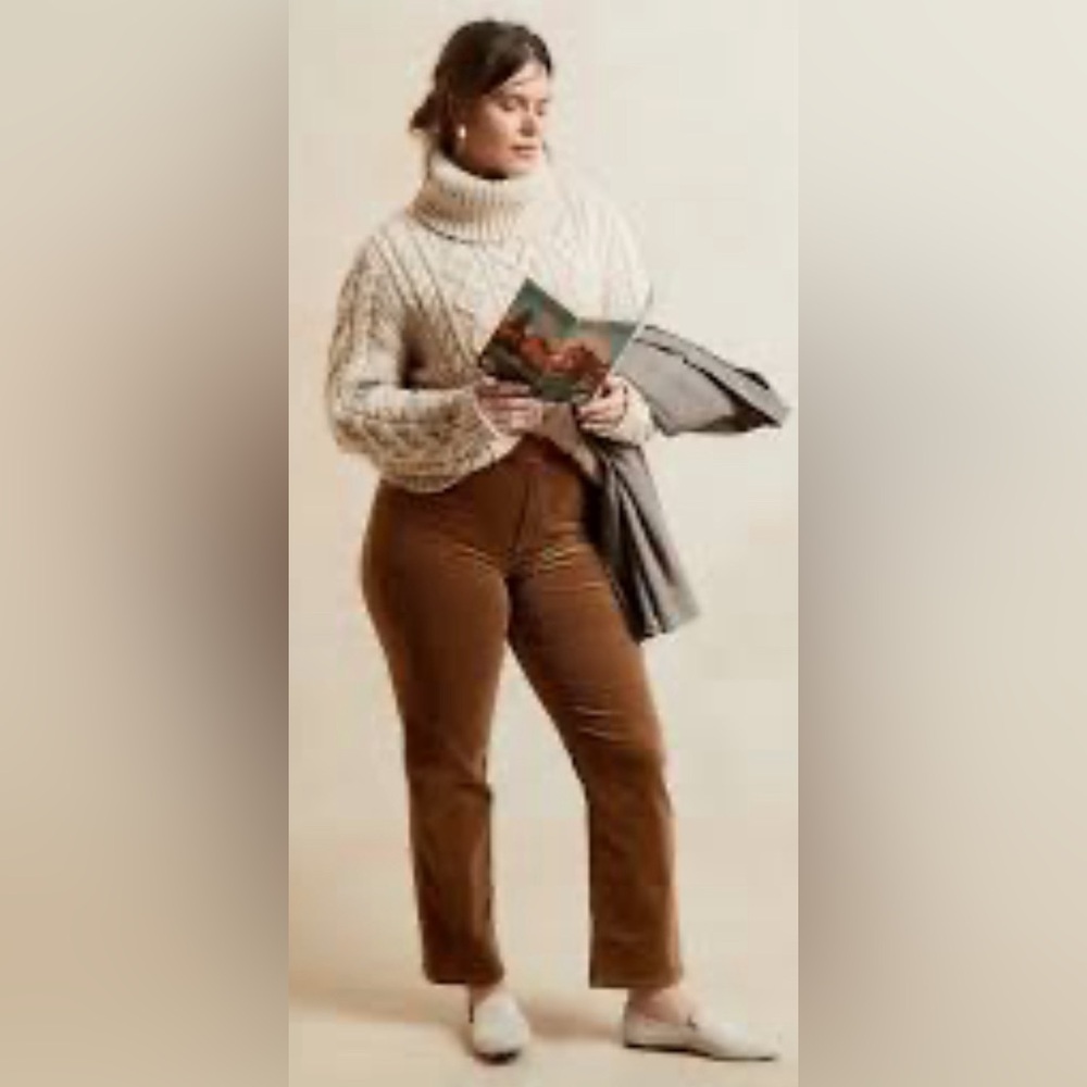 BANANA REPUBLIC high rise straight corduroy ankle pants size 35